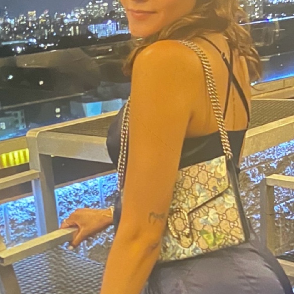 Gucci Blue Blooms GG Supreme Canvas Dionysus Wallet On Chain - Picture 3 of 13